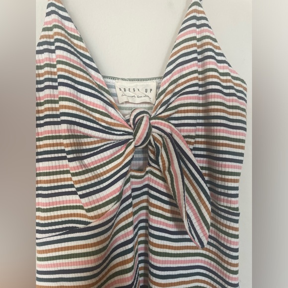 “Dress Up” Boutique Rainbow Striped Mini Dress; Size Small - Picture 3 of 3